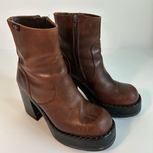 VINTAGE RARE 90s Destroy Platform Boots - Picture 2 of 8